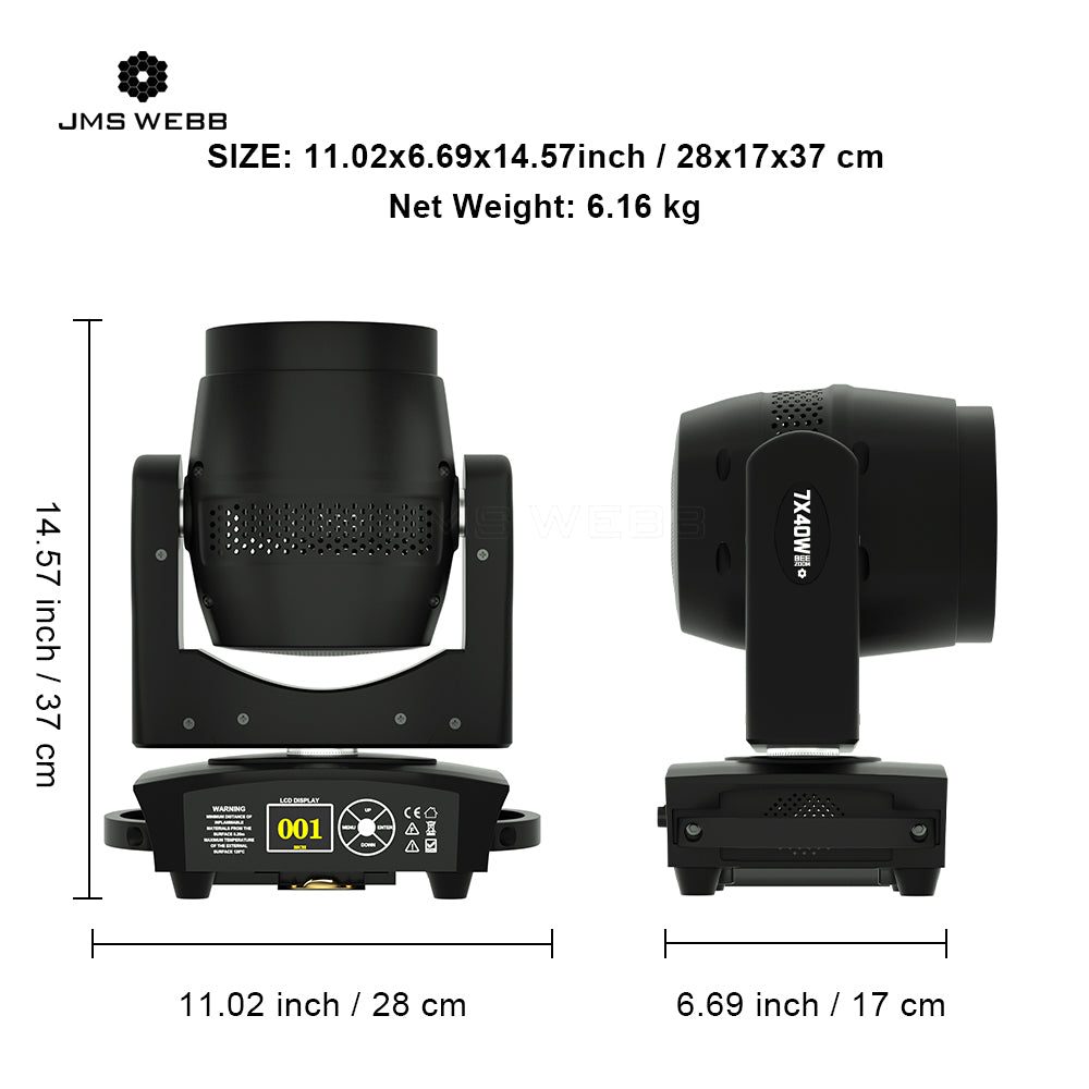 SHEHDS MNBWBE0740D - JMS WEBB Small Bee Eye 7×40 W RGBW Moving Head Zoom & Beam & Wash - Tempo Shop