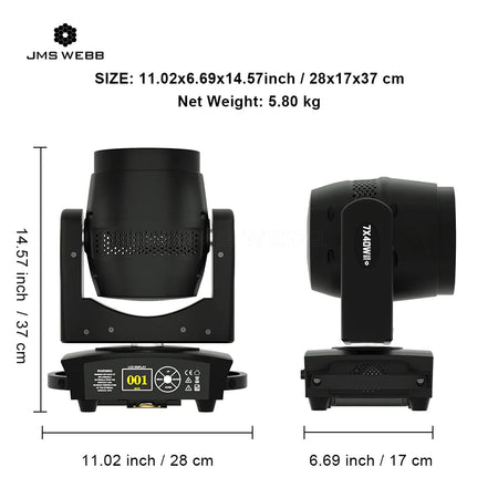 SHEHDS MNZBW0740D - JMS WEBB Small Bee Eye 7×40W RGBW Moving Head Wash & Zoom - Tempo Shop