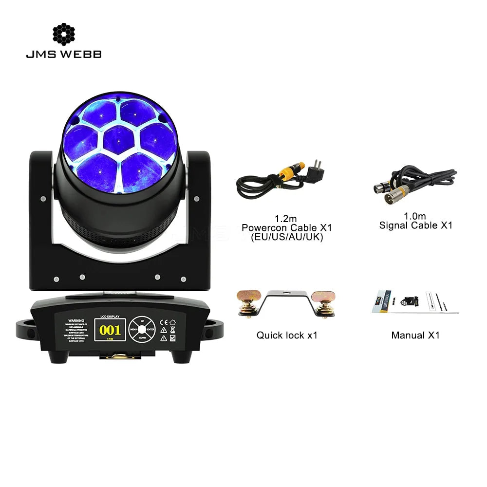 SHEHDS MNZBW0740D - JMS WEBB Small Bee Eye 7×40W RGBW Moving Head Wash & Zoom - Tempo Shop