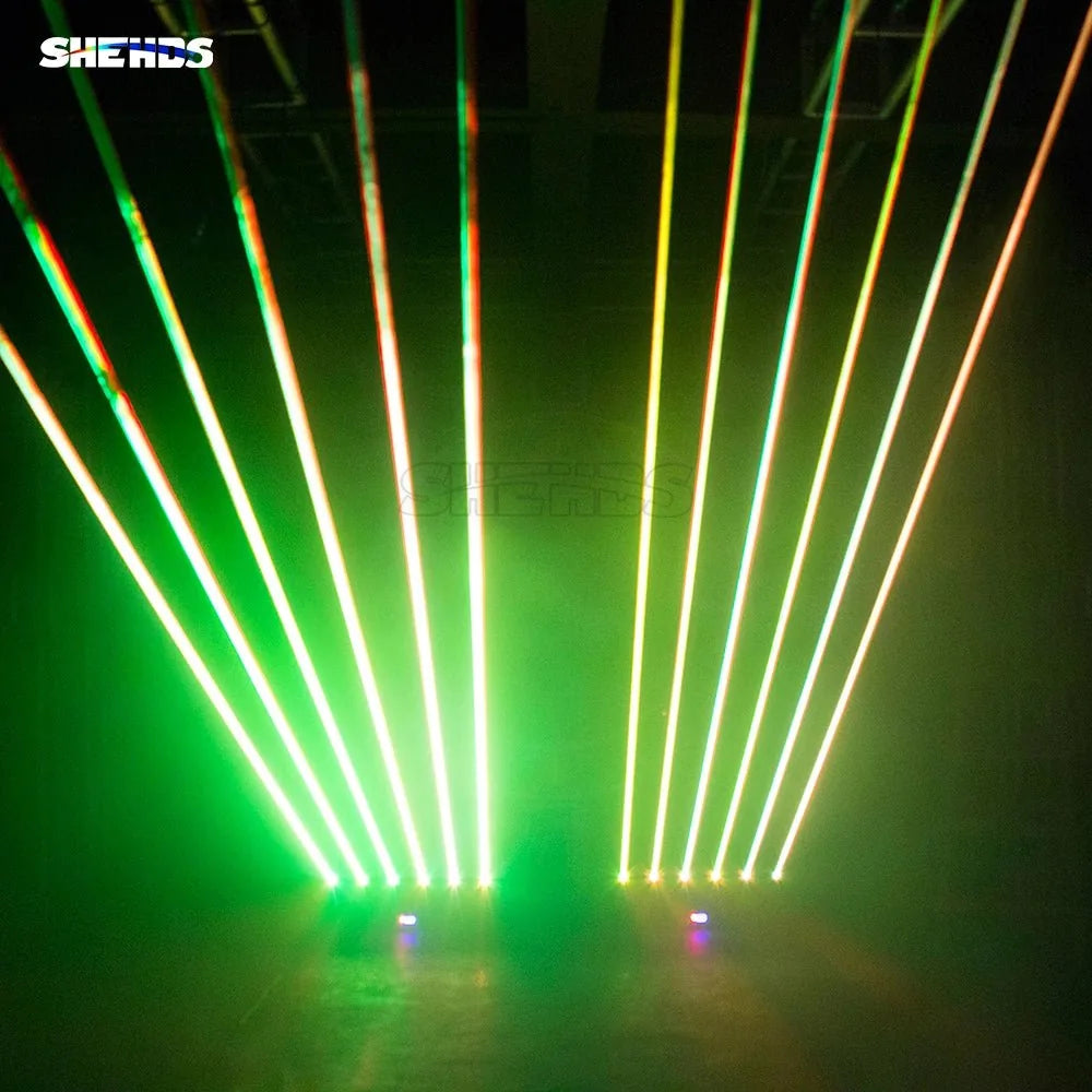 SHEHDS NMHLa6E3in1 - Cabeza móvil Laser 3000 mW RGB 6x500mW con Control APP - Tempo Shop