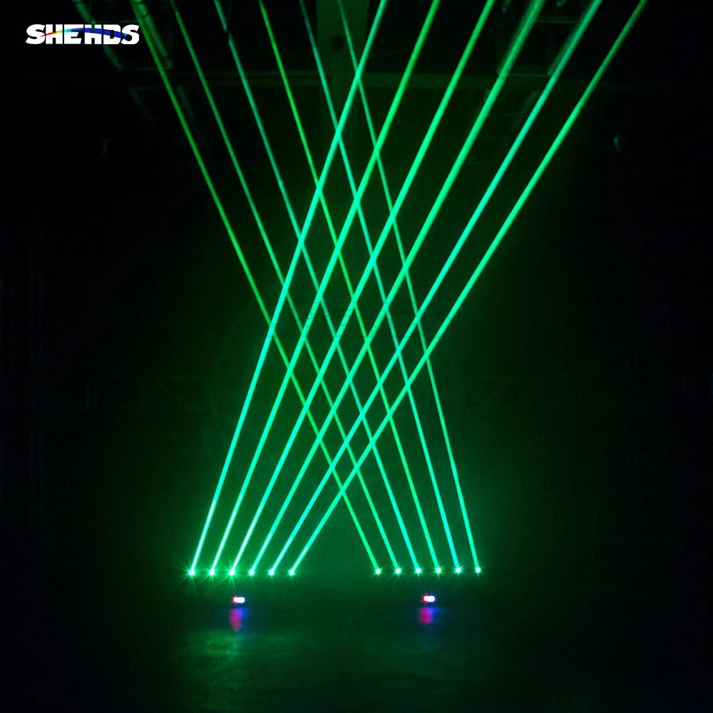 SHEHDS NMHLa6E3in1 - Laser Moving Head 3000 mW RGB & 3IN1 6 Cabezas APP Control - Tempo Shop