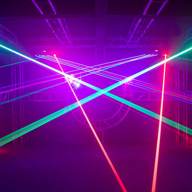 SHEHDS NMHLa6E3in1 - Laser Moving Head 3000 mW RGB & 3IN1 6 Cabezas APP Control - Tempo Shop
