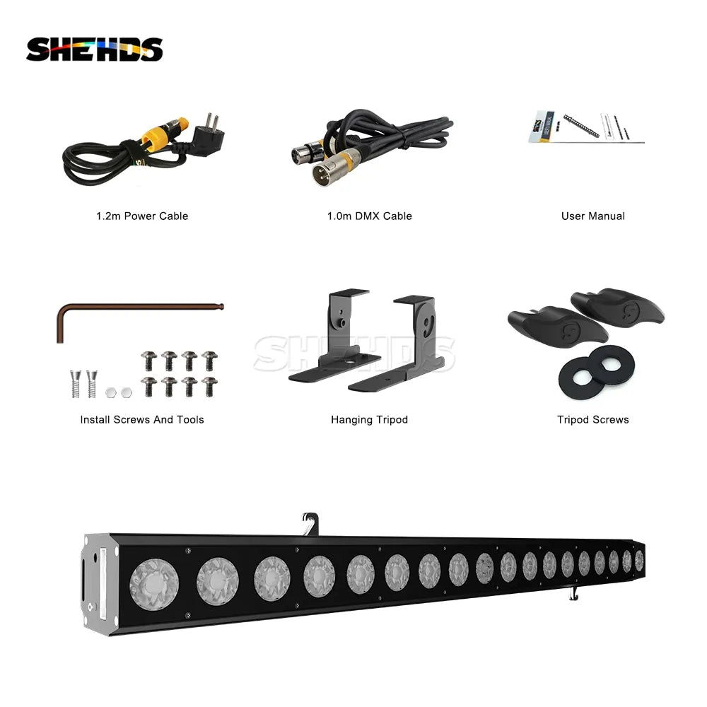 SHEHDS NPOWW1818F - Patchwork Wall Wash LED 18×18W RGBWA+UV con Ventilación Recirculante - Tempo Shop