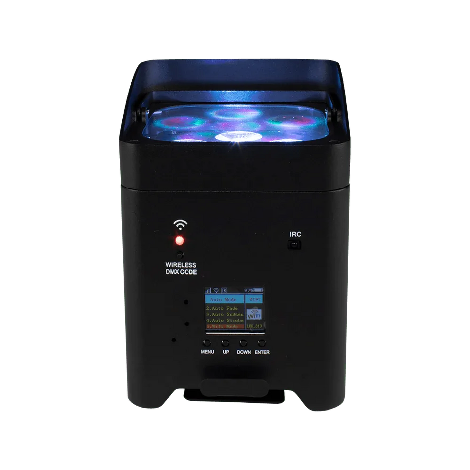 SHEHDS RCBaP0618F - Foco PAR LED a Batería 6×18W RGBAW+UV con Control Inalámbrico y WiFi - Tempo Shop