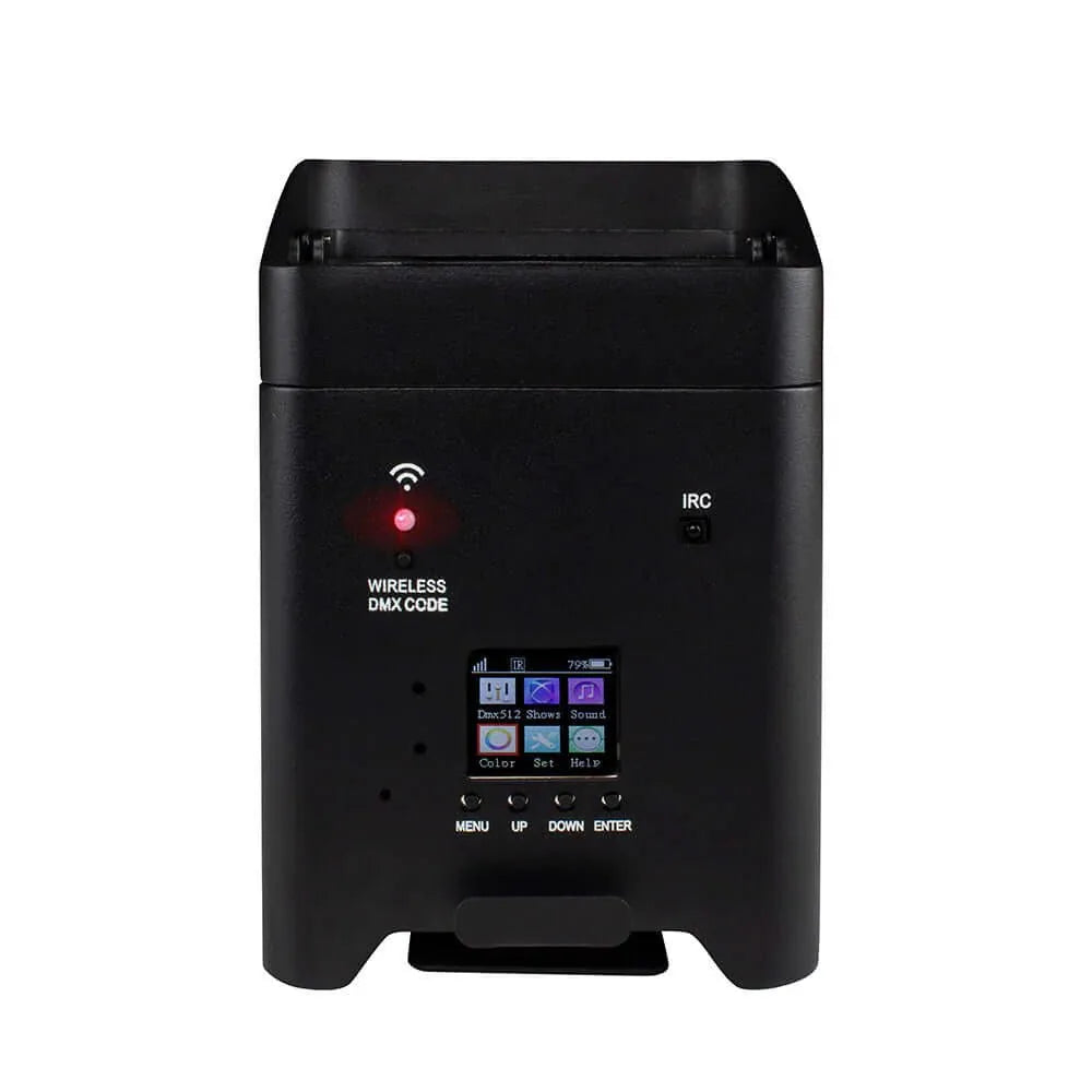 SHEHDS RCBaP0618F - Foco PAR LED a Batería 6×18W RGBAW+UV con Control Inalámbrico y WiFi - Tempo Shop