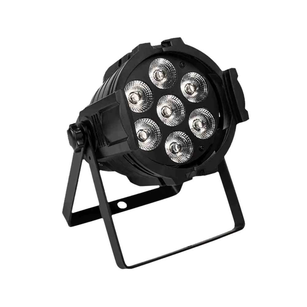 SHEHDS SAPp0718F - Foco Mini Par LED 7×18W RGBWA+UV en Aleación de Aluminio - Tempo Shop