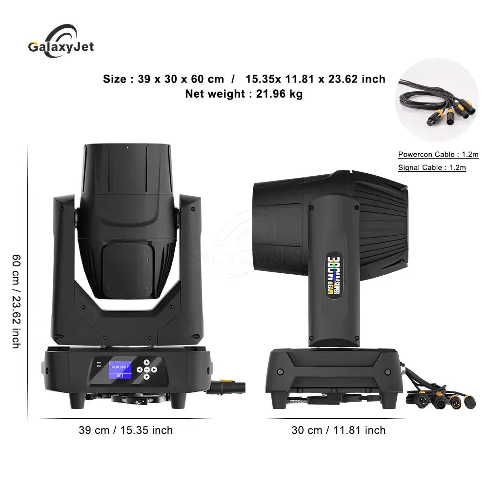 SHEHDS SHE-WARBB380W19R GalaxyJet - Cabeza móvil beam IP65 de 380 W con anillo LED - Tempo Shop