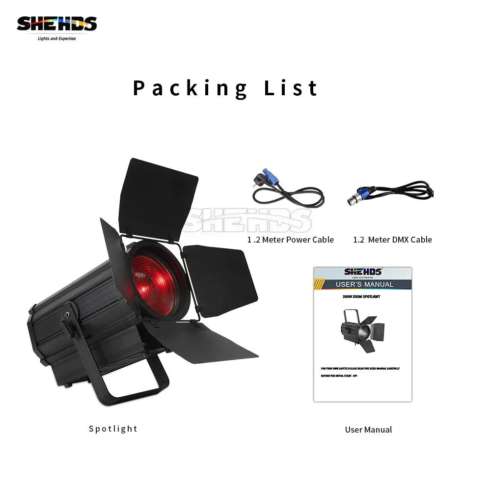 SHEHDS Thea250WWC - Foco LED Spotlight 250W Cool & Warm White con Barndoors - Tempo Shop
