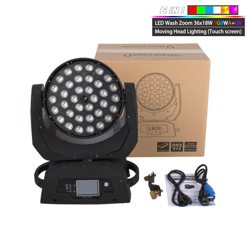 SHEHDS WZMH3618F – Moving Head Wash & Zoom 36×18W RGBWA+UV - Tempo Shop