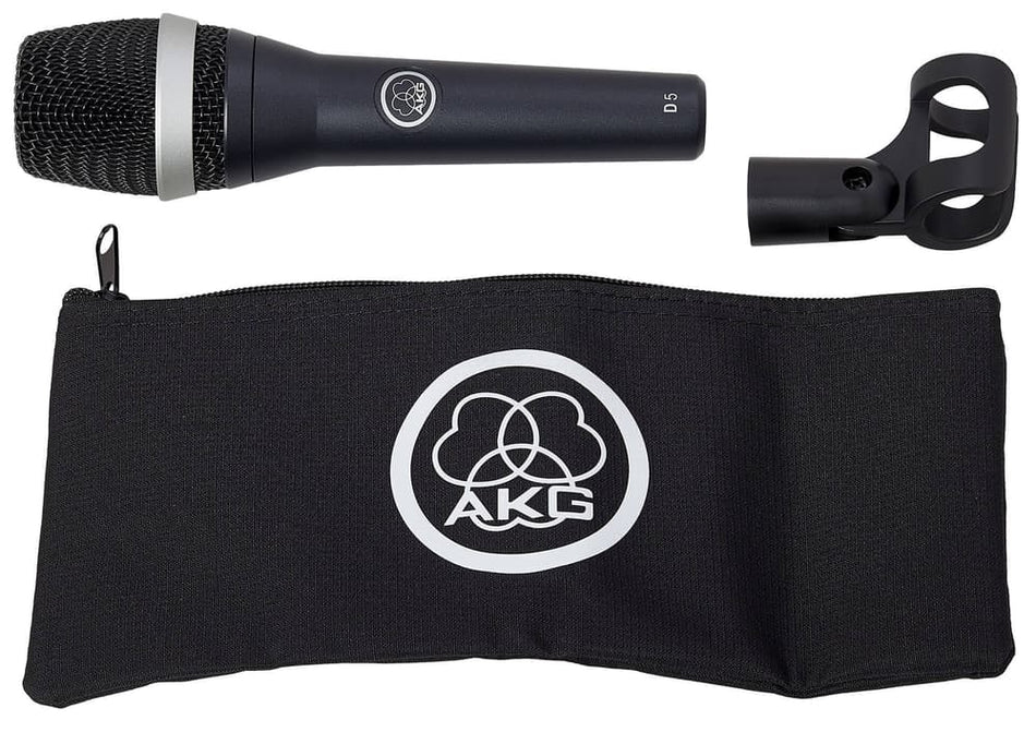 AKG C5 - Micrófono vocal de condensador cardioide para escenario (65 Hz–20 kHz, incluye PB1000, pinza y funda)