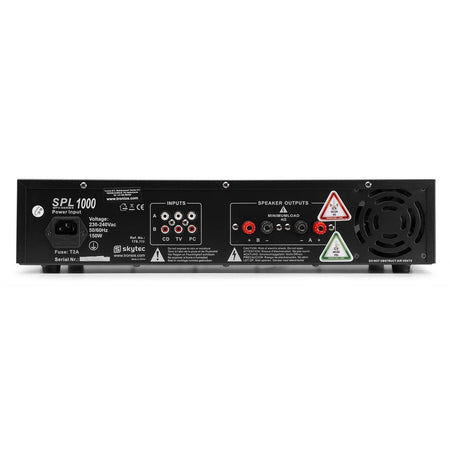Skytec SPL 1000MP3 - Amplificador con LEDs azules + EQ Negro - Tempo Shop