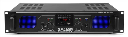 Skytec SPL 1000MP3 - Amplificador con LEDs azules + EQ Negro - Tempo Shop