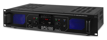 Skytec SPL 1000MP3 - Amplificador con LEDs azules + EQ Negro - Tempo Shop