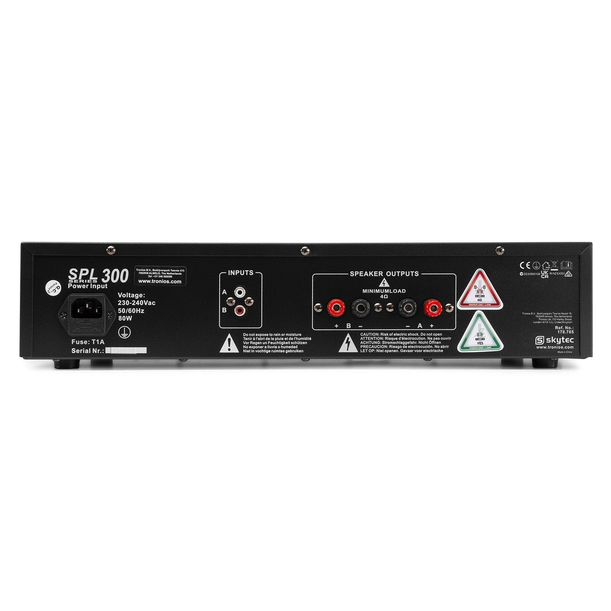 Skytec SPL 300 - Amplificador 2x 150W Negro - Tempo Shop