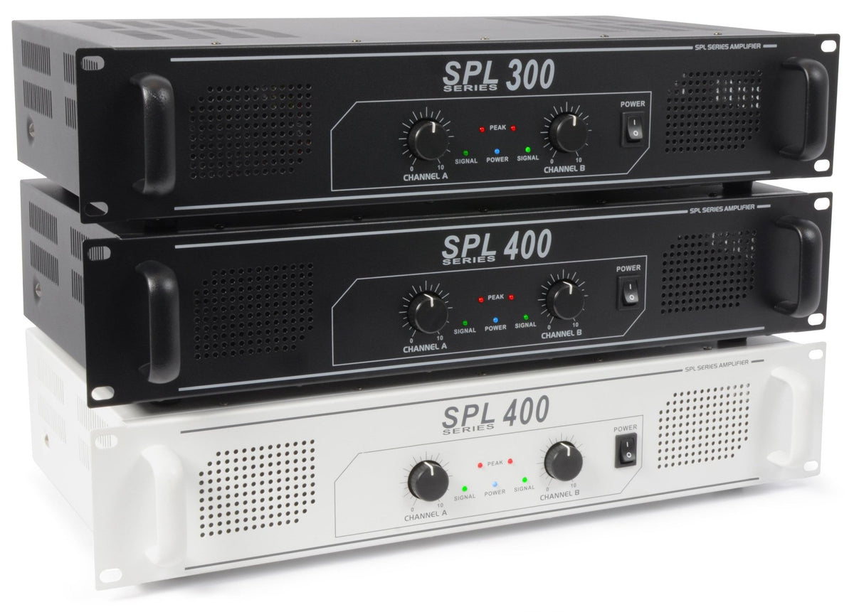 Skytec SPL400 - Amplificador 2x 200W Negro - Tempo Shop