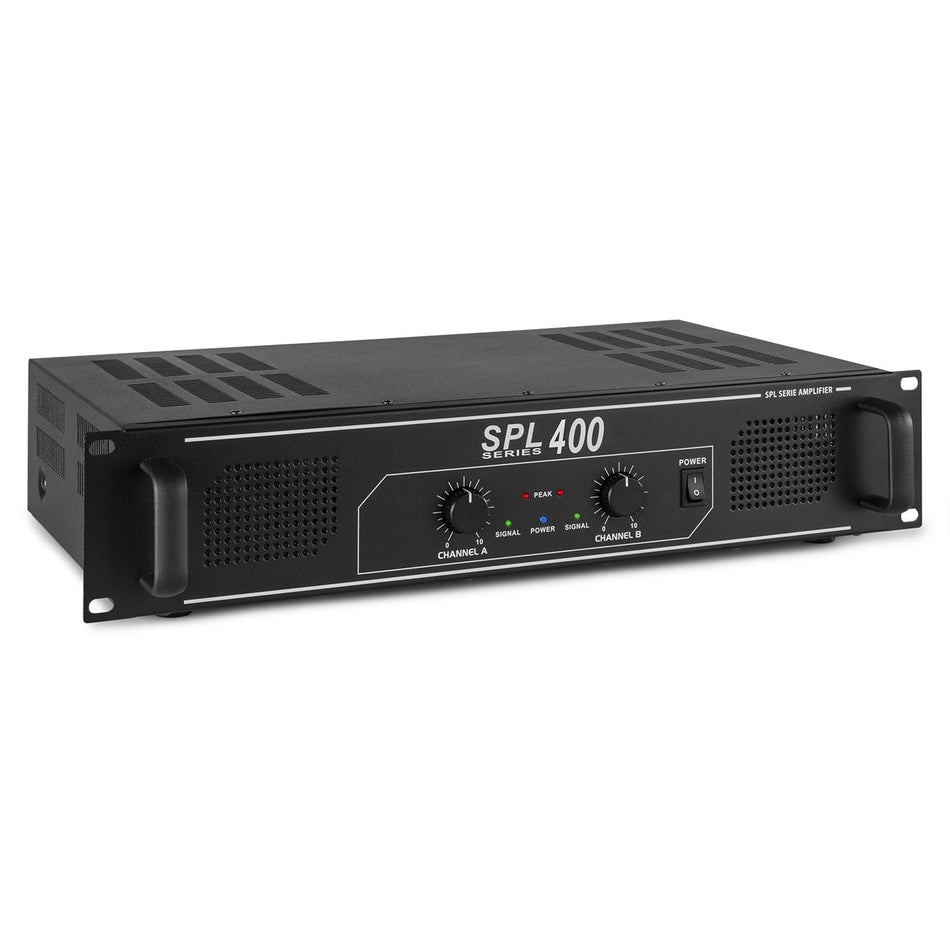Skytec SPL400 - Amplificador 2x 200W Negro - Tempo Shop