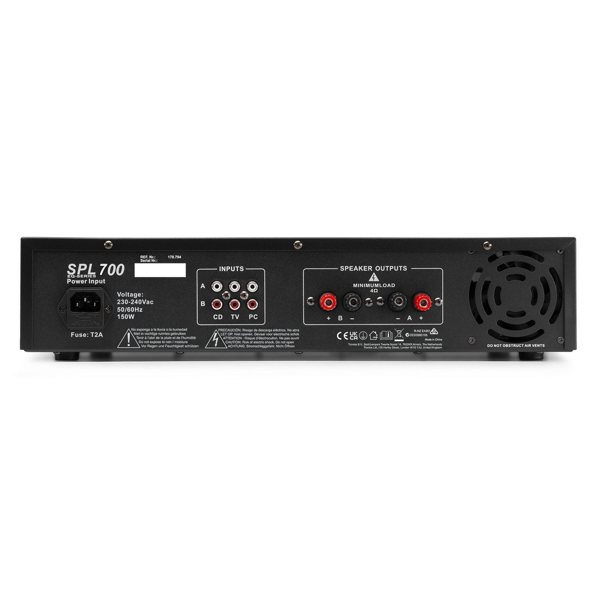 Skytec SPL700EQ - Amplificador 2x 350W con ecualizador - Tempo Shop