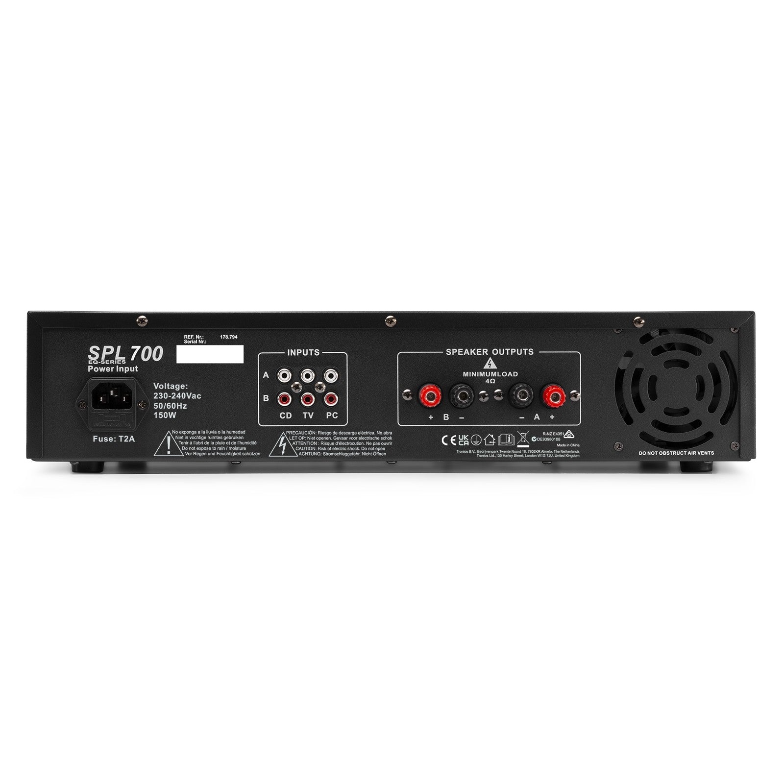 Skytec SPL700EQ - Amplificador 2x 350W con ecualizador - Tempo Shop