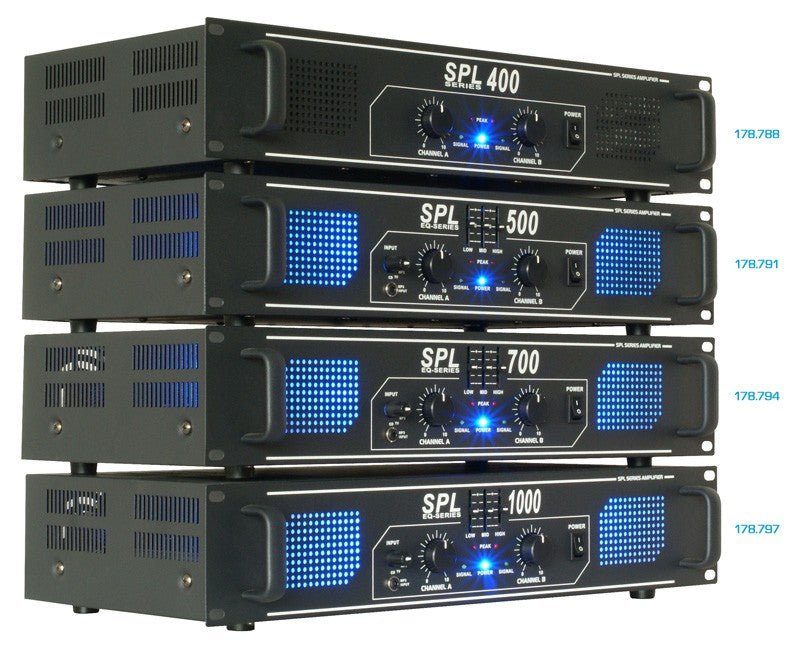 Skytec SPL700EQ - Amplificador 2x 350W con ecualizador - Tempo Shop