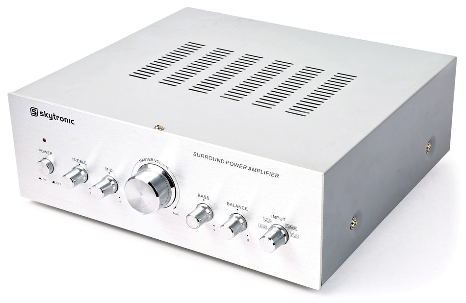 Skytronic AV400 - Amplificador estéreo plateado - Tempo Shop