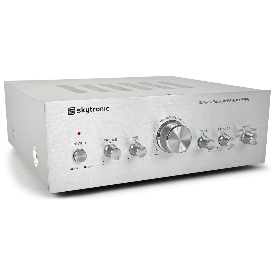 Skytronic AV400 - Amplificador estéreo plateado - Tempo Shop
