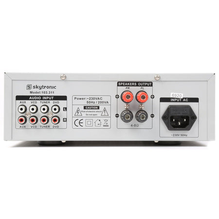 Skytronic AV400 - Amplificador estéreo plateado - Tempo Shop