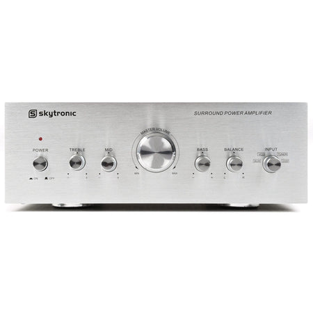 Skytronic AV400 - Amplificador estéreo plateado - Tempo Shop
