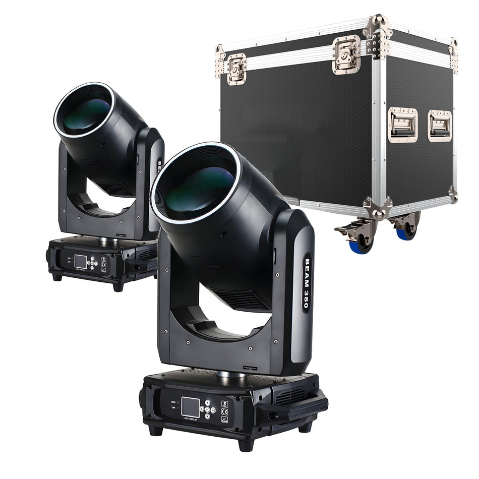 TEMPO PACK x2 Beam Halo 380 20R - Pack 2x Cabeza móvil Beam HALO 380W 20R + Flightcase