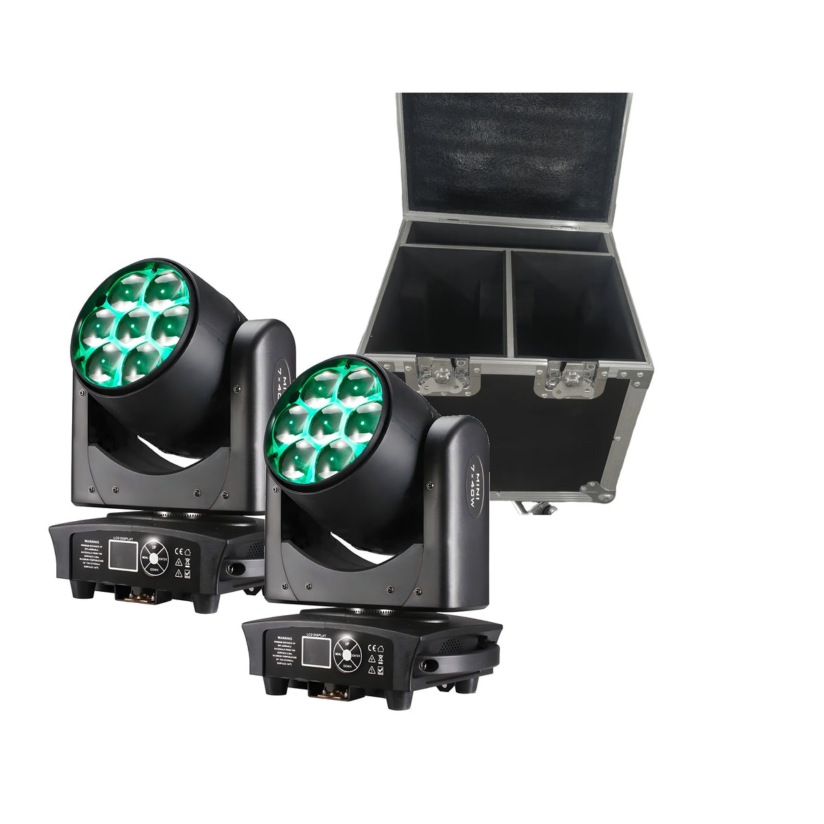 TEMPO PACK x2 BeeEye 7x40 - Pack 2x Cabeza móvil Beam & Wash Ojos de abeja LED 7x40W + Flightcase