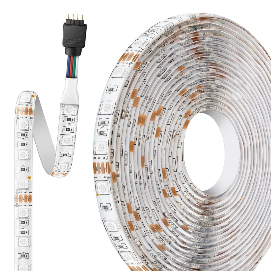 Tempo WS2815 - Tira LED Pixel RGB direccionable 12 V (5 m) IP65 con recubrimiento de silicona y PCB negra o blanca (30/60/144