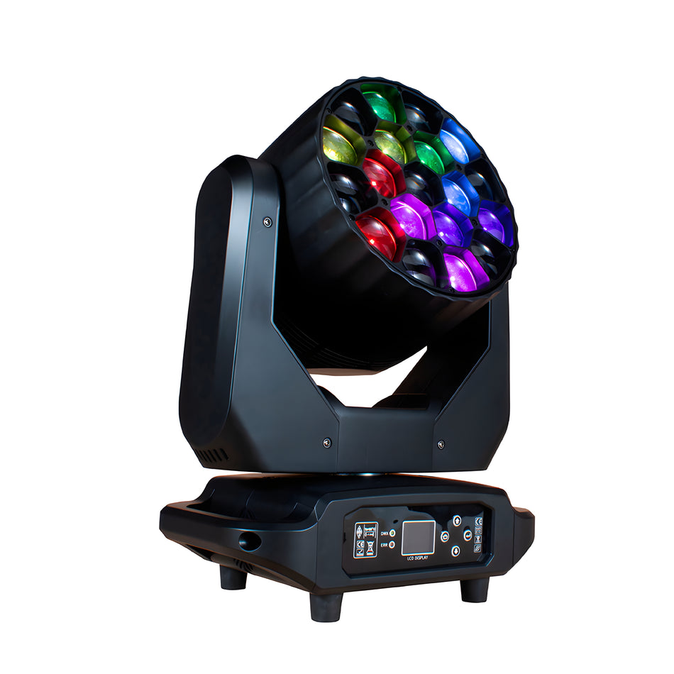 Cabeza móvil Beam & Wash Ojos de Abeja LED 19x20W RGBW - Tempo Shop