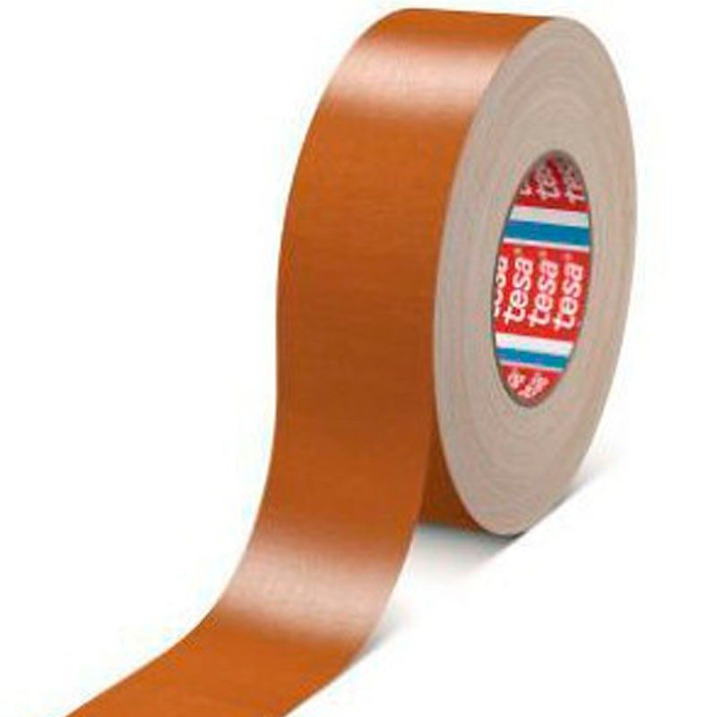 Tesa 4651 - Cinta de tela adhesiva brillo 50 mm x 50 m (marrón, recubrimiento acrílico) - Tempo Shop