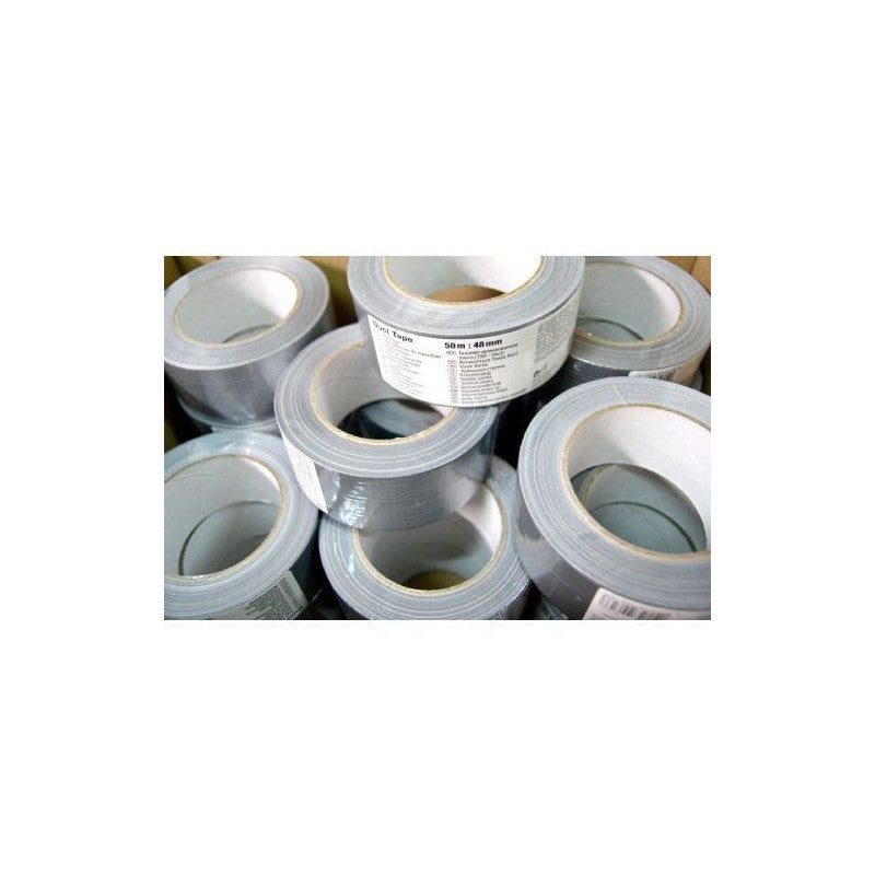 Tesa 8352 - Cinta americana plata brillante 48 mm x 50 m (duct tape para reparaciones y fijación) - Tempo Shop
