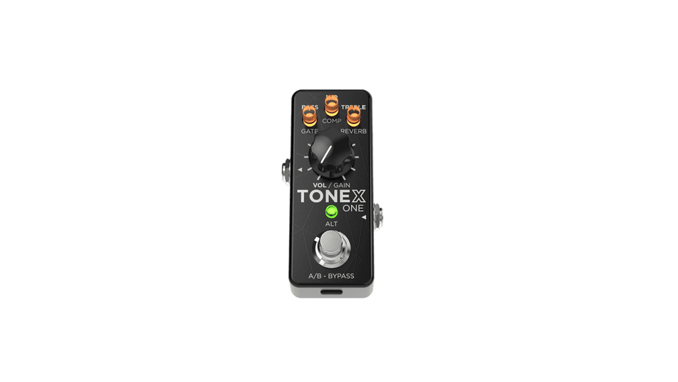 IK Multimedia TONEX ONE - Mini pedal de modelado por IA con 20 presets, salida TRS estéreo/auriculares e interfaz USB-C