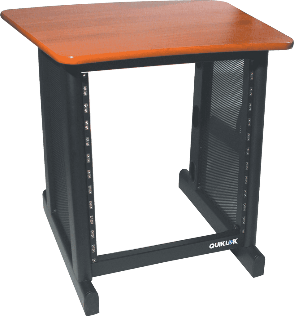 QUIK LOK TQAZ612CY - 12U RACK MOUNT WITH TOP TRAY - CHERRY