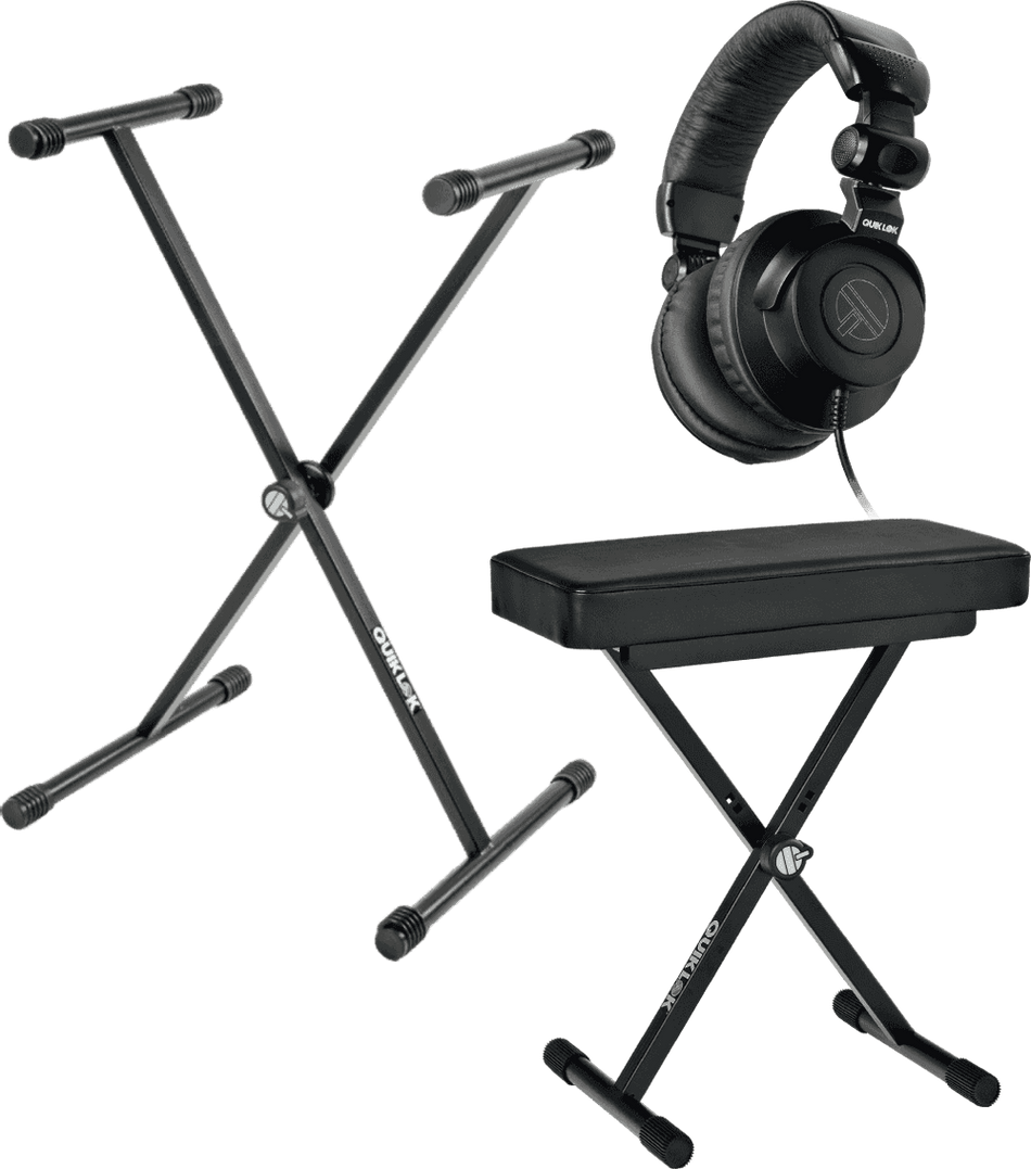 QUIK LOK TQMKEYBUNDLE1 - KEYBOARD BUNDLE - STAND + BENCH + HEADPHONES