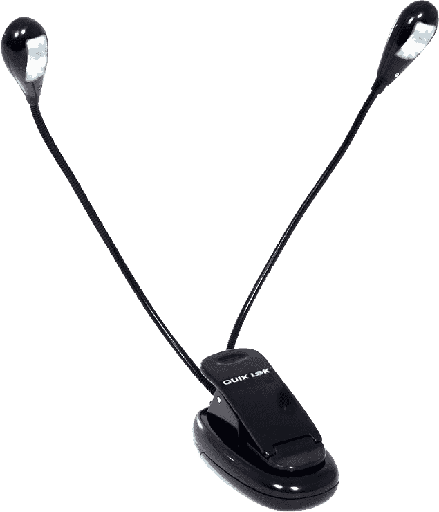 QUIK LOK TQMMS22LED - Dual Flex Clamp-On Music Stand - 4 LEDs