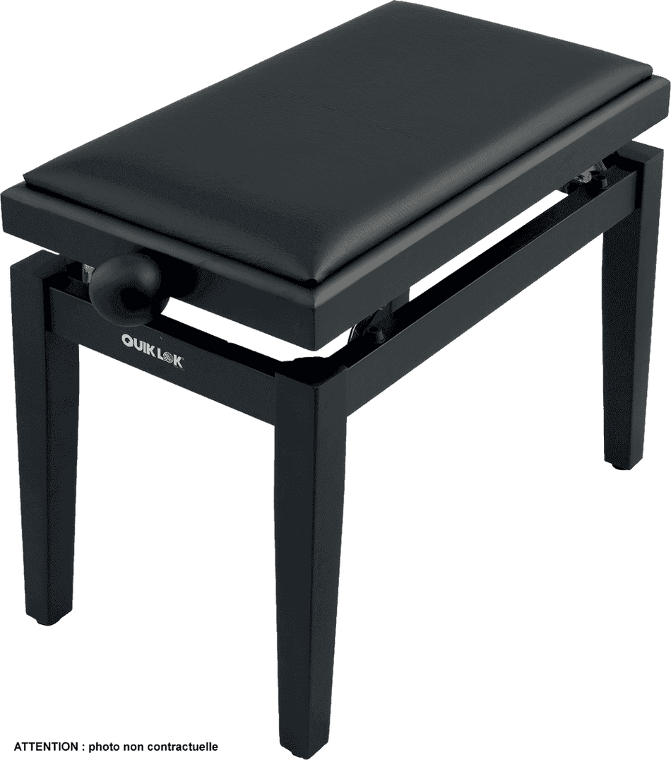 QUIK LOK TQMPB100BKL - DELUXE WOODEN PIANO BENCH PB100 - GLOSS BLACK
