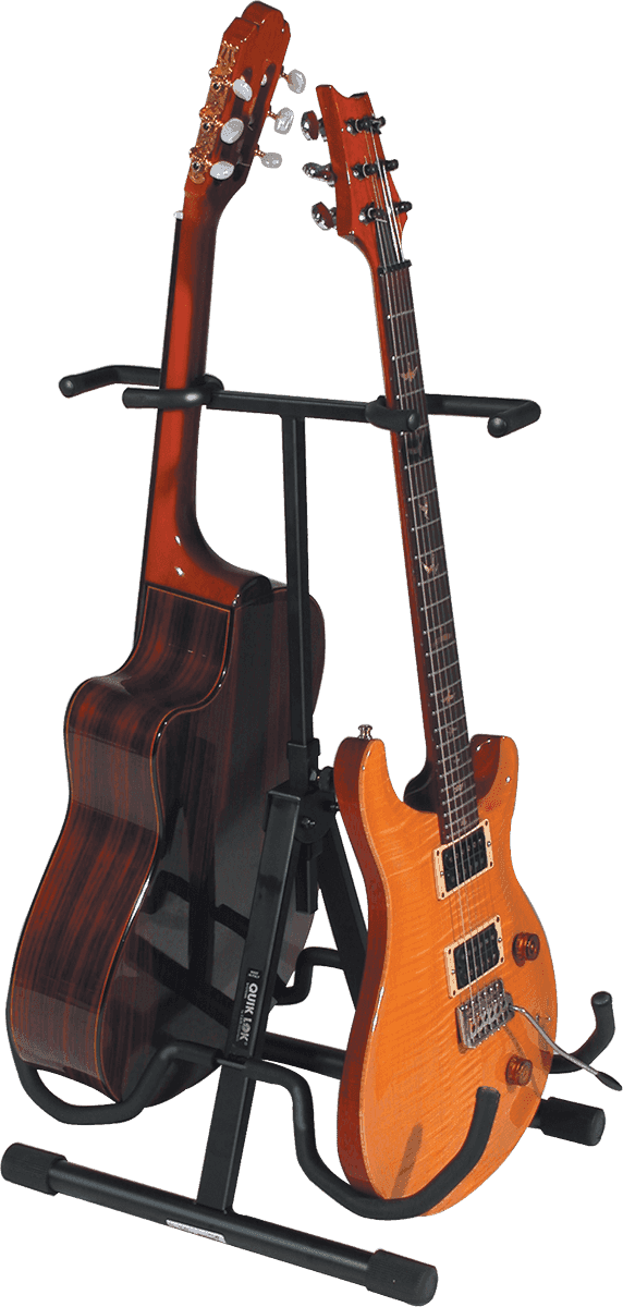 QUIK LOK TQMQL694 - UNIVERSAL GUITAR/BASS STAND (ADJUSTABLE HEIGHT) - 2 GUITARS