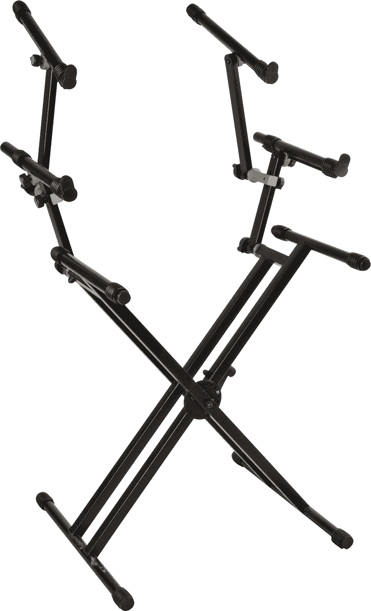 QUIK LOK TQMQL723 - QL723 KEYBOARD STAND "X" FORMAT 3 LEVELS / DOUBLE PROFILE - BLACK