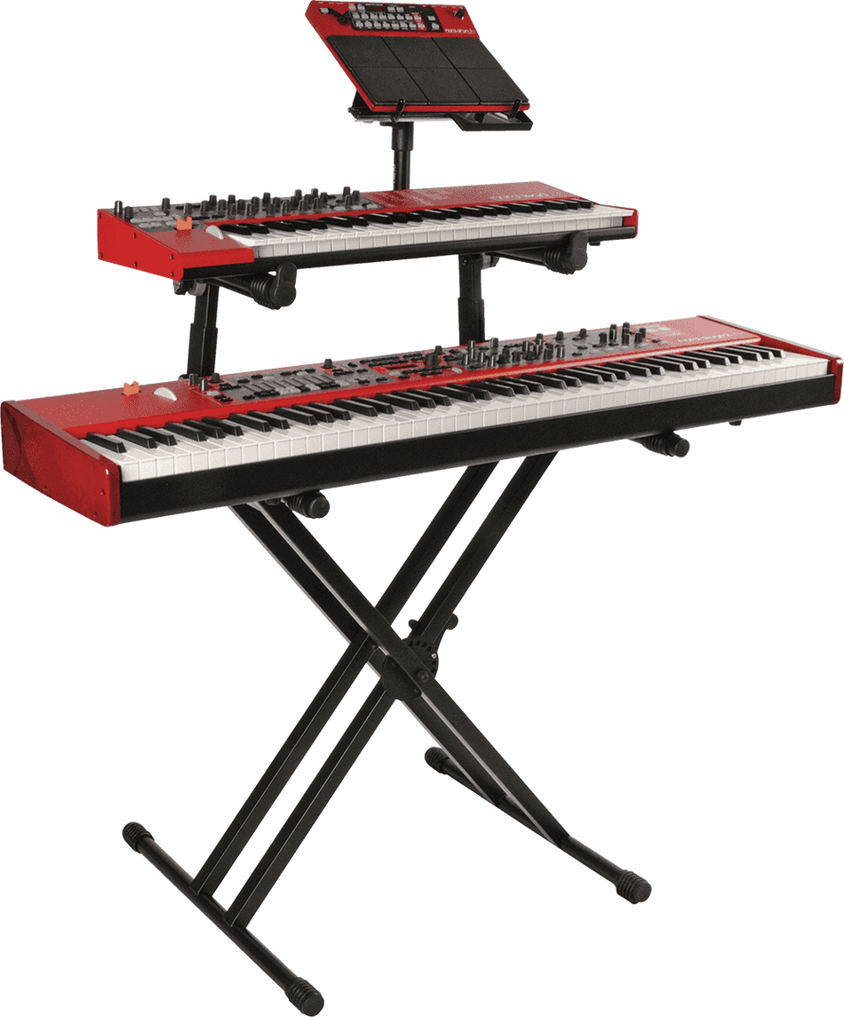 QUIK LOK TQMQL742 - QL742 KEYBOARD SUPPORT "X" FORMAT 2 LEVELS / DOUBLE PROFILE - BLACK