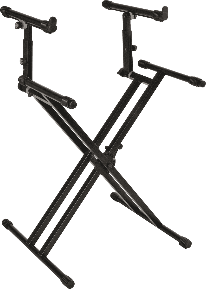 QUIK LOK TQMQL742 - QL742 KEYBOARD SUPPORT "X" FORMAT 2 LEVELS / DOUBLE PROFILE - BLACK