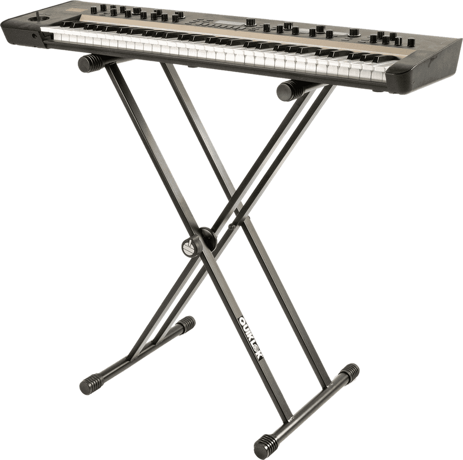 QUIK LOK TQMT20BK - T20 KEYBOARD SUPPORT "X" FORMAT / DOUBLE PROFILE - BLACK