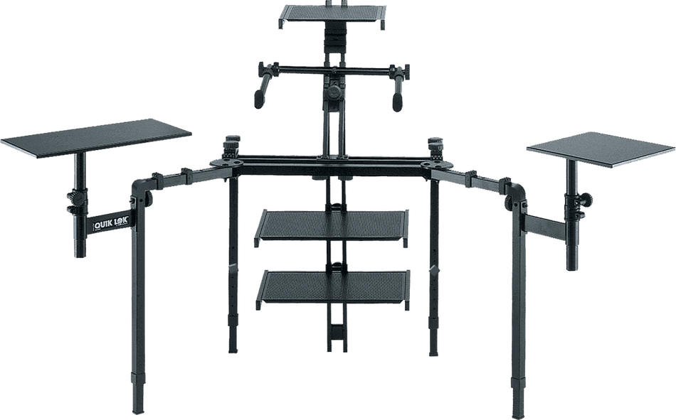 QUIK LOK TQMWS650 - XL FOLDING KEYBOARD/MIXER/SPEAKER TABLE (HEIGHT ADJUSTABLE)