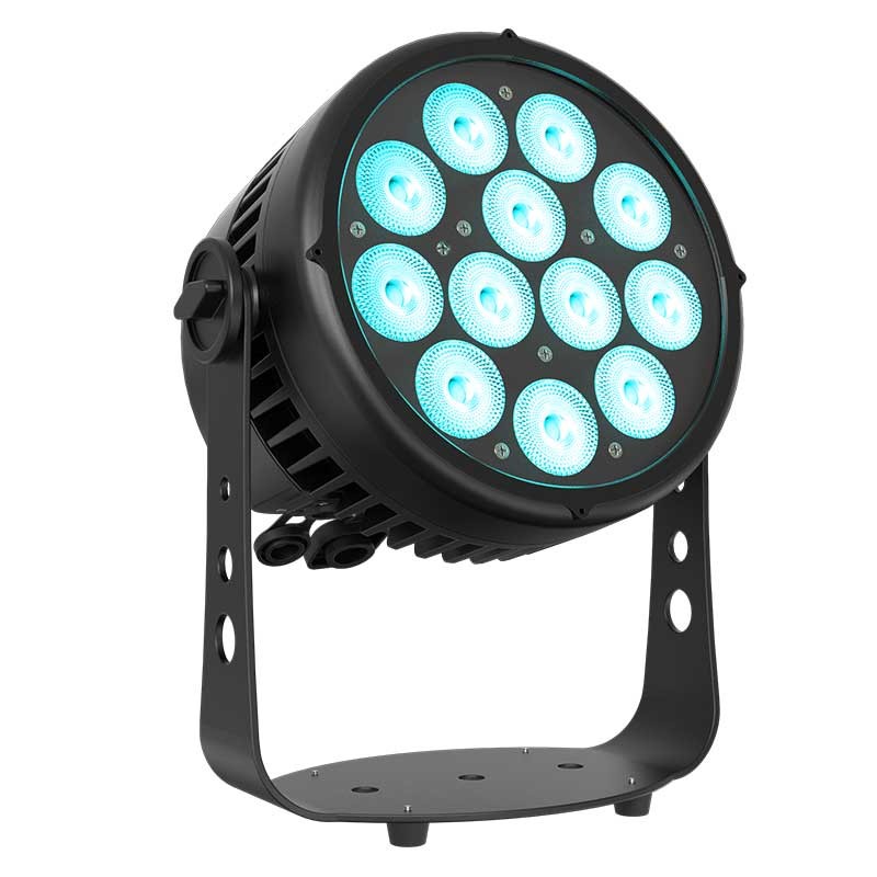 Triton Blue Aqua 120 IP65 - PAR LED 12 × 10 W RGBWA+UV (6 en 1) con óptica 25°, RDM y conectores IP65 REAN/Neutrik