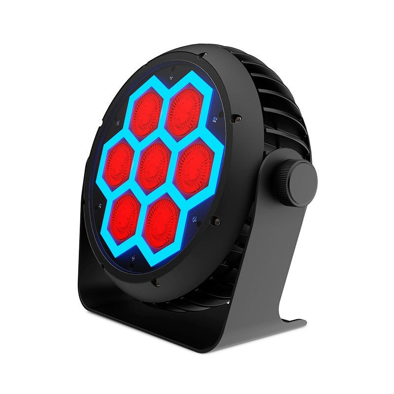 Triton Blue Q-PI0712 Aqua Meteor 84 Neon - PAR Wash IP65 7×12 W RGBW + efecto “Neón” (60×0,2 W) · Haz 26°