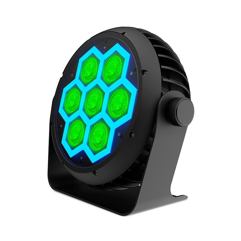 Triton Blue Q-PI0712 Aqua Meteor 84 Neon - PAR Wash IP65 7×12 W RGBW + efecto “Neón” (60×0,2 W) · Haz 26°