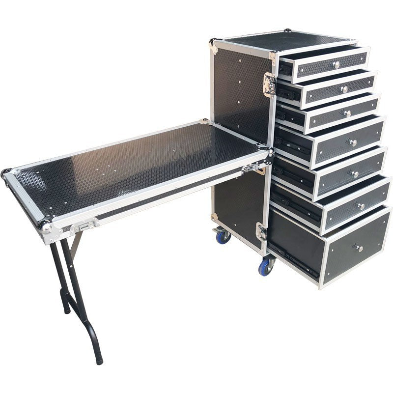 Triton Blue TRITON-BLUE FCX7 - Flightcase Estación de Trabajo con 7 Cajones y Mesa Integrada