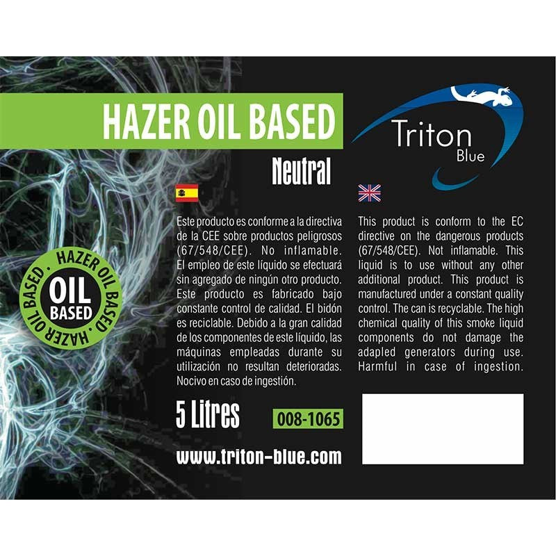 Triton Blue Hydra HOB5 – Líquido Hazer Oil Based 5 L (aceite mineral, larga suspensión, uso profesional)