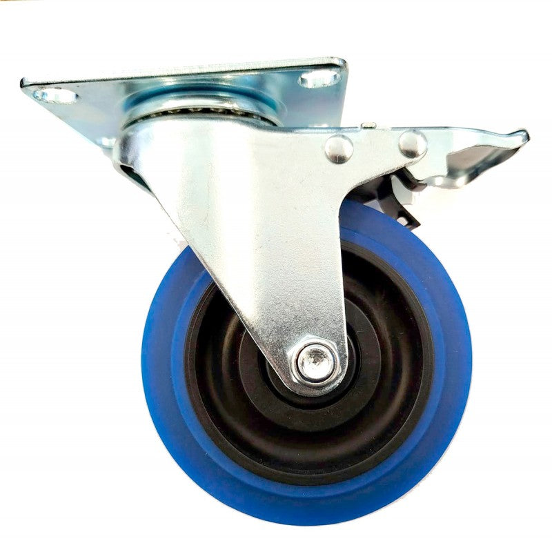 Triton Blue Rueda Azul 100 mm con Freno - Giratoria para Racks